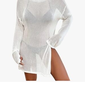 Sheer off white Cover-Up